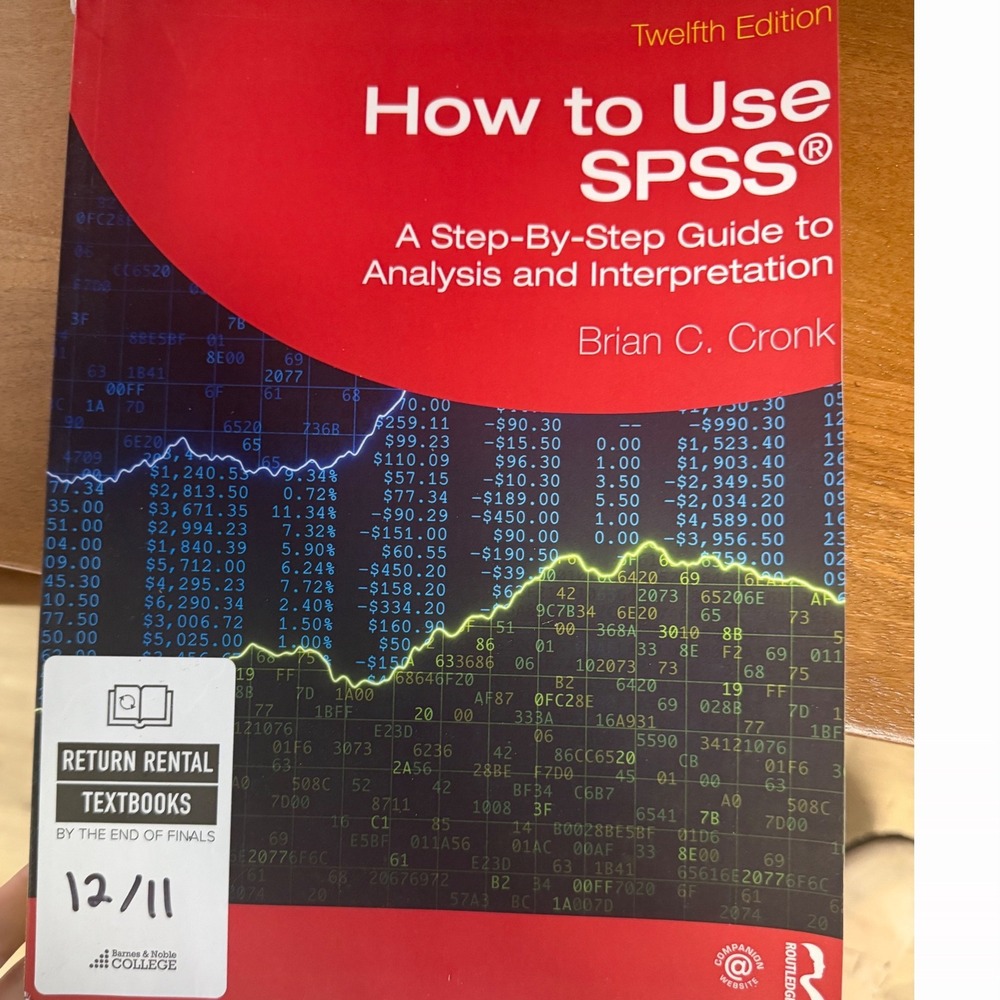 Routledge How to Use SPSS 12th Edition Brian Cronk Paperback Red Data Analysis